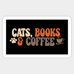 Cats Books Coffee Sticker